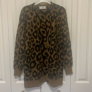 TNA - Aritzia Long leopard print/ animal Print Cardigan